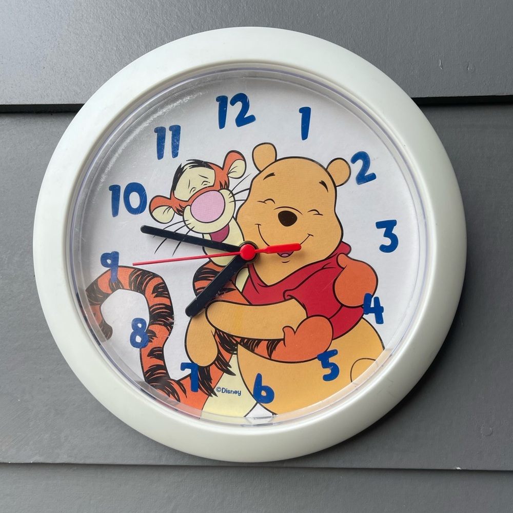 Vintage Disney Winnie the Pooh & Tigger White Wall Clock